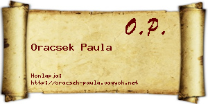 Oracsek Paula névjegykártya